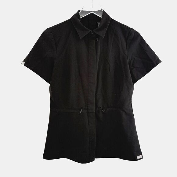 Figs Malindi Top Black Technical Collection Tailored XS Pockets Collared - Picture 2 of 10